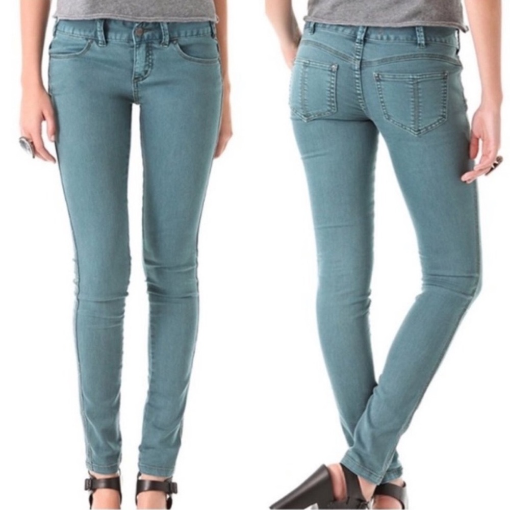 EUC Free People Dusty Green Millennium Jeans